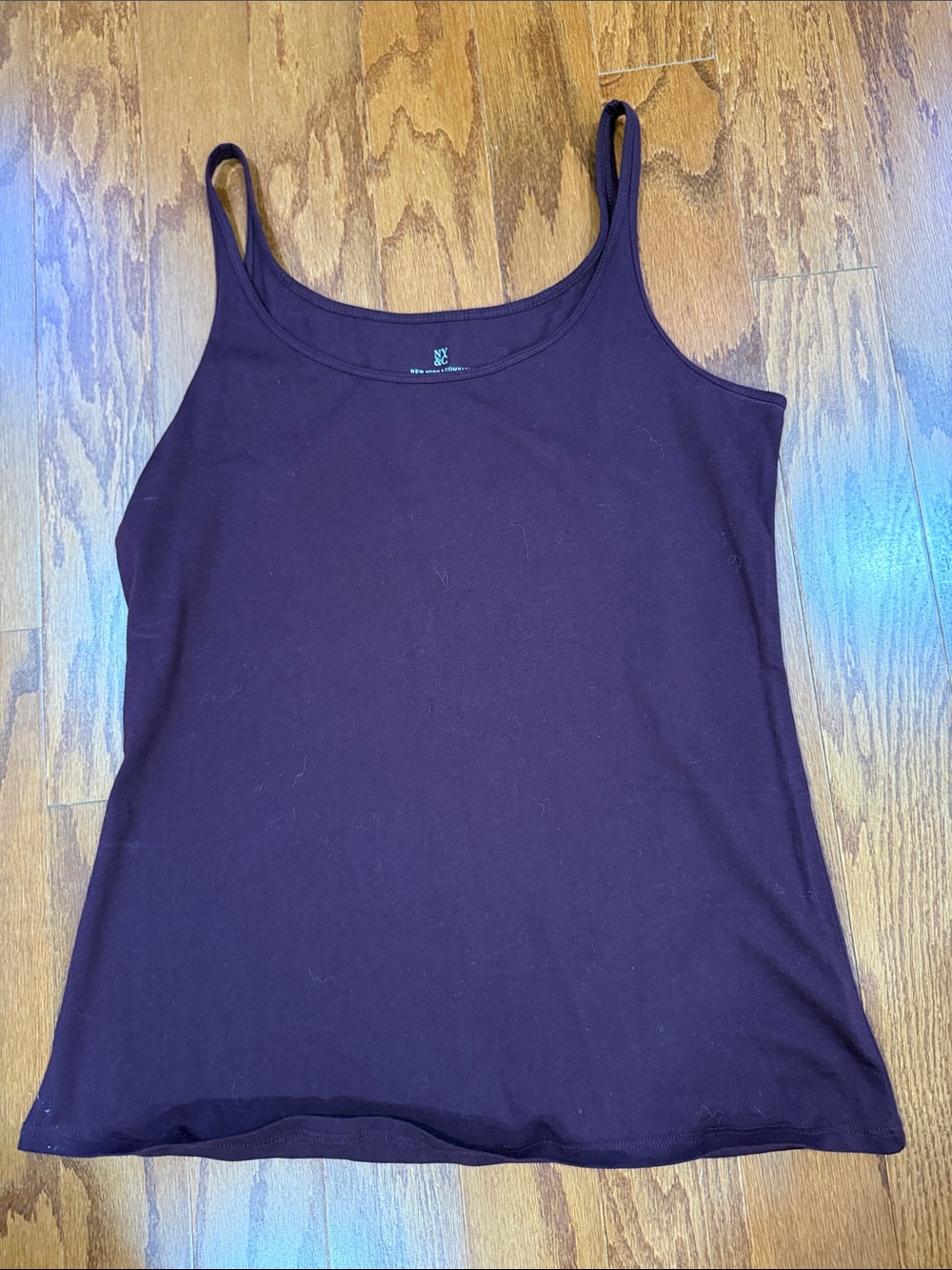 New York & Company Dark Burgundy Scoop Neck Tank Top Medium
